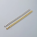 Bracelets à maillons cubains en or et argent avec fermoir mousqueton pour hommes - Fermoir Mousqueton (Largeur 9mm Longueur 21cm)