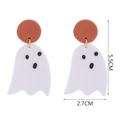 Dimensioni orecchini fantasma che mostrano 5,5cm di altezza e 2,7cm di larghezza - Stile argilla polimerica n. 17