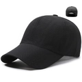 Gorra de béisbol negra de secado rápido con perforación láser y banda elástica - Ajustable / Negro