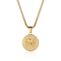 Goldene Löwe Sternzeichen-Kette mit Relief-Anhänger und eleganter Box-Halskette - Gold Löwe