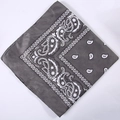 Dark gray polyester paisley bandana featuring white classic vintage street style patterns - 54*54CM / Dark Gray