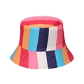Cappello da pescatore in cotone a righe colorate per l'estate con vivaci motivi arcobaleno - Righe Colorate Vivaci (C)