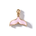 Rosafarbener Meerjungfrauenschwanz-Anhänger mit Goldkante für DIY Schmuckherstellung - Rosa