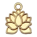 KC gold alloy lotus flower pendant charm with smooth metal finish for DIY jewelry making - Lotus Style A / Gold