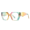 Modern oversized butterfly sunglasses with rainbow gradient frames and UV400 protection - Rainbow White Lens