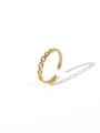Detailed view of golden twist rope woven ring with an adjustable open-end design - Twisted Rope Style