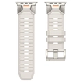 Correa deportiva de fluoroelastómero blanco roto para Apple Watch Ultra con hebilla de titanio - 42/44/45/49mm / Luz Estelar