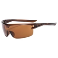 Amber outdoor sports cycling sunglasses with translucent frame and aerodynamic shield lens - Transparent Tea