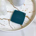 Portable dark green acetate folding mirror with embossed logo and golden metal hole - Square Portable Mirror-Green