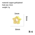 Star-shaped bead in gold plated copper with soft yellow enamel and 3mm hole size - Yellow Star (B-6)