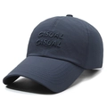 Gorra de béisbol azul oscuro de secado rápido con bordado casual y orificios de aire - Azul marino