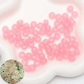 DIY translucent pink acrylic barrel beads for jewelry making on a cloud tray - 100 Pieces/Pack (9x6mm) / Luminous Pink