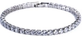 Klassisches Tennisarmband in Silber mit funkelnden runden Zirkonia-Steinen - 3mm Platin 16cm