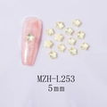 Strass pour ongles en forme d'étoile aurore de 5mm sur échantillon de vernis rose - Étoile - Jaune Clair Mocha (L253)