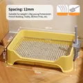 Yellow dog potty tray with stainless steel grid and cleaning shovel measuring 51x33x12cm - 12mm Grid / Yellow