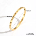 Detail of 4.5mm thick gold honeycomb bangle with crystals and 61mm inner diameter - Thin Gold Honeycomb Style (TB7187)