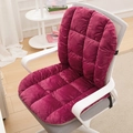 Thickened wine red plush electric heated seat cushion with backrest for office chairs - Checkered Wine Red