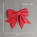 Fiocco natalizio rosso scintillante per decorazioni albero e regali 17x20cm - Rosso