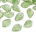 Mini translucent green acrylic leaf beads with top hole for DIY jewelry making - 10pcs/Pack / 9x13mm / Light Green