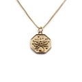 Collana con ciondolo Scorpione esagonale placcato oro e zirconi su catena box - Ciondolo Scorpione Dorato