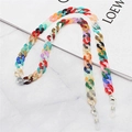 Colorful acrylic chain strap for glasses and face masks with secure lobster clasps - Multicolor Splicing