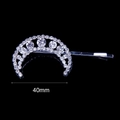 Fermaglio per capelli a luna con strass argento da 40mm dal design sobrio e alla moda - Stile Luna d'Argento (40mm)