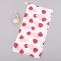Soft six-layer cotton gauze baby towel featuring red strawberry and pink cloud patterns - Red Strawberry