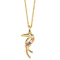 Collana con ciondolo a pappagallo dorato con pietre colorate su sfondo bianco - Stile A - Tucano