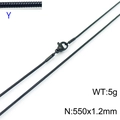 Black stainless steel snake chain necklace 1.2mm x 550mm with lobster clasp and 5g weight - Black 1.2mm Snake Chain (KN203733-Z)