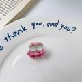 Mini argyle pattern hair claw clip in pink and cream acetate for elegant hairstyles - Argyle Pink