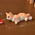 Miniature orange and white resin cat figurine lying down, measuring 4.5cm long - No.14 Lying Orange Cat