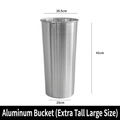 Secchio per fiori grande e extra alto in alluminio spazzolato, altezza 41cm - Secchio in Alluminio Alto (Grande)
