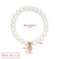 Detailansicht der 8mm Perlenarmband mit Hamsa-Hand Anhänger und Größenangaben - Hand der Fatima (LE19GD02)