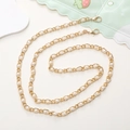 Crossbody gold chain strap with white pearls and lobster clasps for DIY phone case or bags - Long Pearl Chain