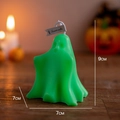 Green ghost shaped Halloween scented candle with 9cm height for festive home decor - Slim Green (Watery Grapefruit)