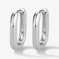Minimalistische S925 Sterling Silber Creolen in U-Form mit glänzend polierter Oberfläche - 925er Silber / Silber