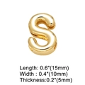 Close-up of polished gold 15mm letter S heart charm for DIY bracelet and watch band - Letter S