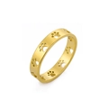 Minimalist golden stainless steel ring featuring cute hollowed animal paw prints design - US 7 / Gold