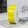 Bright yellow double-sided satin ribbon spool for gift wrapping and DIY crafts - One Roll 91 Meters Long / Lemon Yellow (15#)