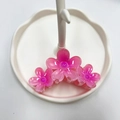 Set van drie roze gradiënt bloem haarklemmen op een wit sieraden plateau - Vijfbladige bloem / 9.5CM / Roze