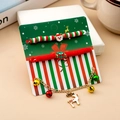 Detailed set of Christmas bracelets with Santa and reindeer charms on festive card - S579 3Pcs Christmas Mixed Soft Clay And Reindeer Bell Chain Bracelet Set