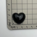 Glossy black heart-shaped resin charm with Sweet lettering for DIY jewelry crafts - Black Glossy Large Heart