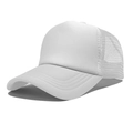 Solid white foam trucker hat with breathable mesh back and curved brim for sun protection - One Size(56-58cm) / Regular White Mesh Hat