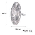 Guida alle dimensioni per anello ovale con perla, altezza 36mm e peso 5,7g - Color Acciaio