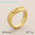 Anillo irregular de acero de titanio bañado en oro de 18k con una banda ancha minimalista - US 7 / Dorado