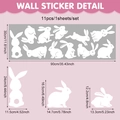 11er Set weiße Osterhasen Fensteraufkleber für festliche Dekoration 90x30cm - Hasensilhouetten-Muster(UV26Y80082S_R) / In Rolle