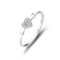 Elegant S925 sterling silver heart ring with sparkling pavé cubic zirconia diamonds - Platinum-FDJZ-177