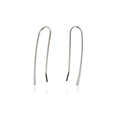 Minimalist silver U-shaped hoop earrings with a high-polished metallic finish - Silver Paperclip Earrings