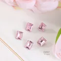 Pink rectangular faceted nail art crystals size 8x10mm for DIY jewelry decor D097 - D097 Rectangle 8X10mm
