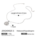 Silver stainless steel necklace featuring a 1.72cm angel relief pendant and chain dimensions - Silver Angel Relief Disc Pendant (JDN2404025-S)